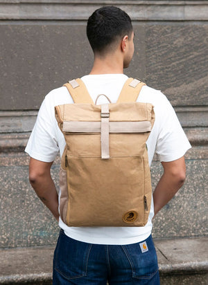 PAPERO Rucksack YETI PRO EDITION 26 L DURCHDACHT aus Kraftpapier leicht, reißfest und wasserfest nachhaltig