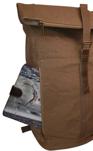 PAPERO Rucksack YETI 28 L aus waschbarem Kraft Papier leicht, reißfest und wasserfest nachhaltig