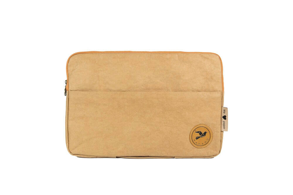PAPERO Laptoptasche 15,6-Zoll aus Kraftpapier ARMADILLO federleicht, wasserfest, vegan, nachhaltig