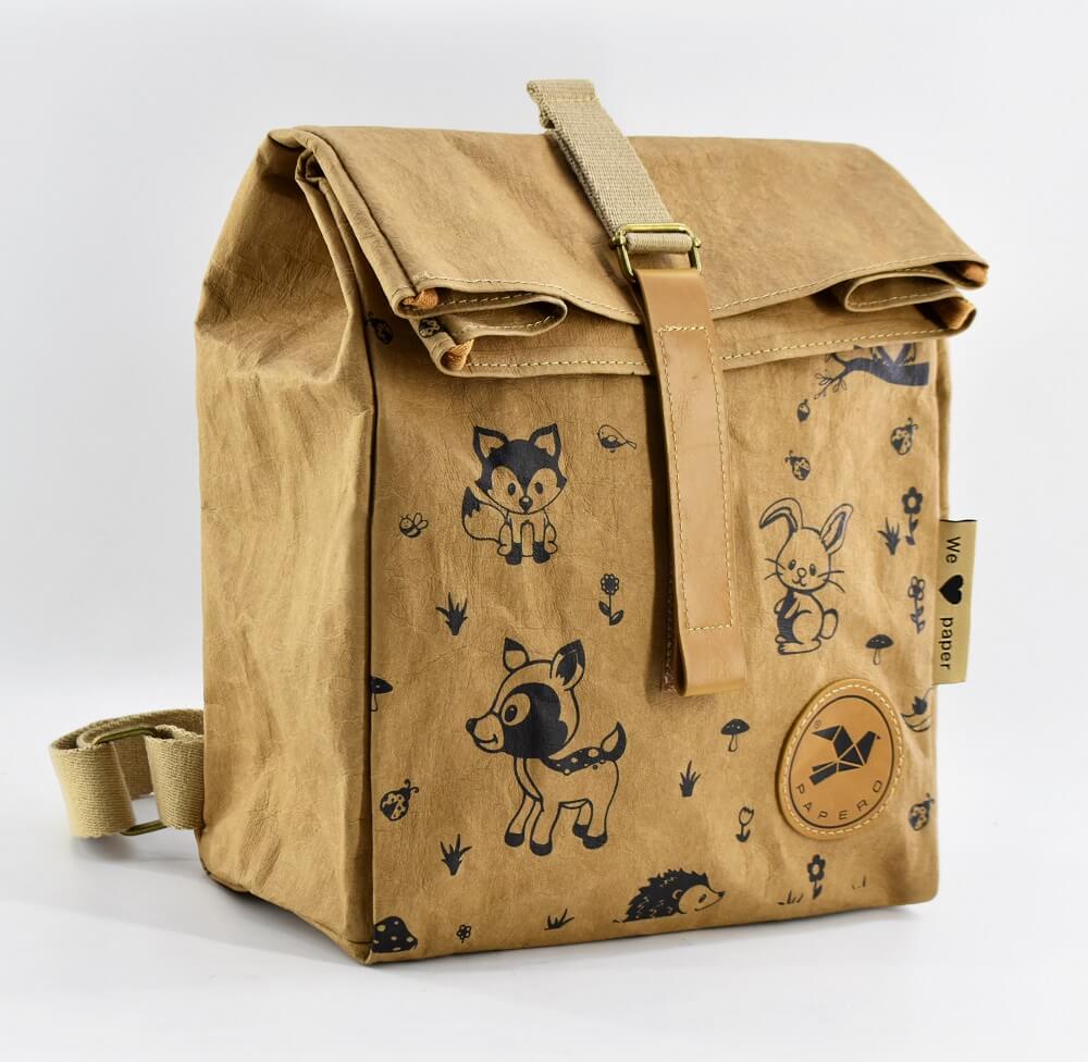 Papero Kids Rucksack aus Papier nachhaltig vegan für Fahrradtasche