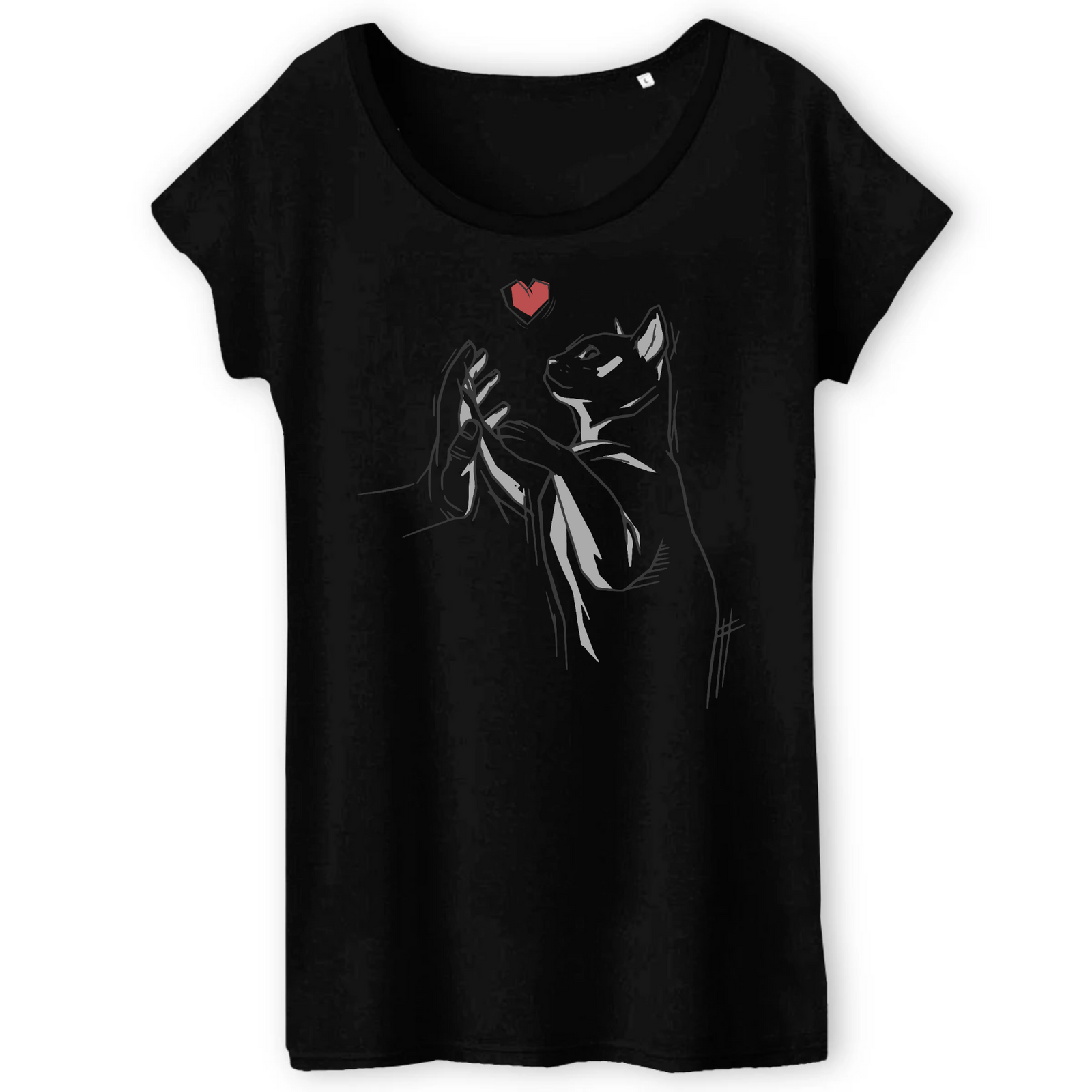 T-Shirt- BIO- CAT LOVE- Damen