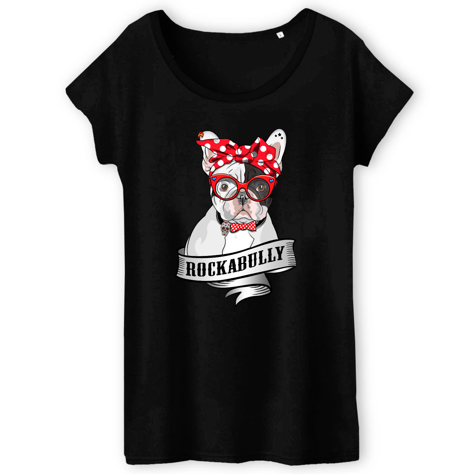 T-Shirt- BIO- FRENCH BULLY ROCKERBULLY- Damen
