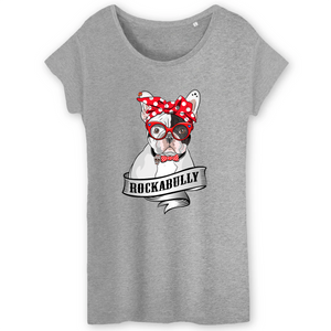 T-Shirt- BIO- FRENCH BULLY ROCKERBULLY- Damen
