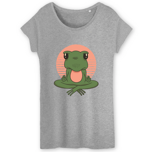 T-Shirt- BIO- FROSCH YOGA VINTAGE- Damen